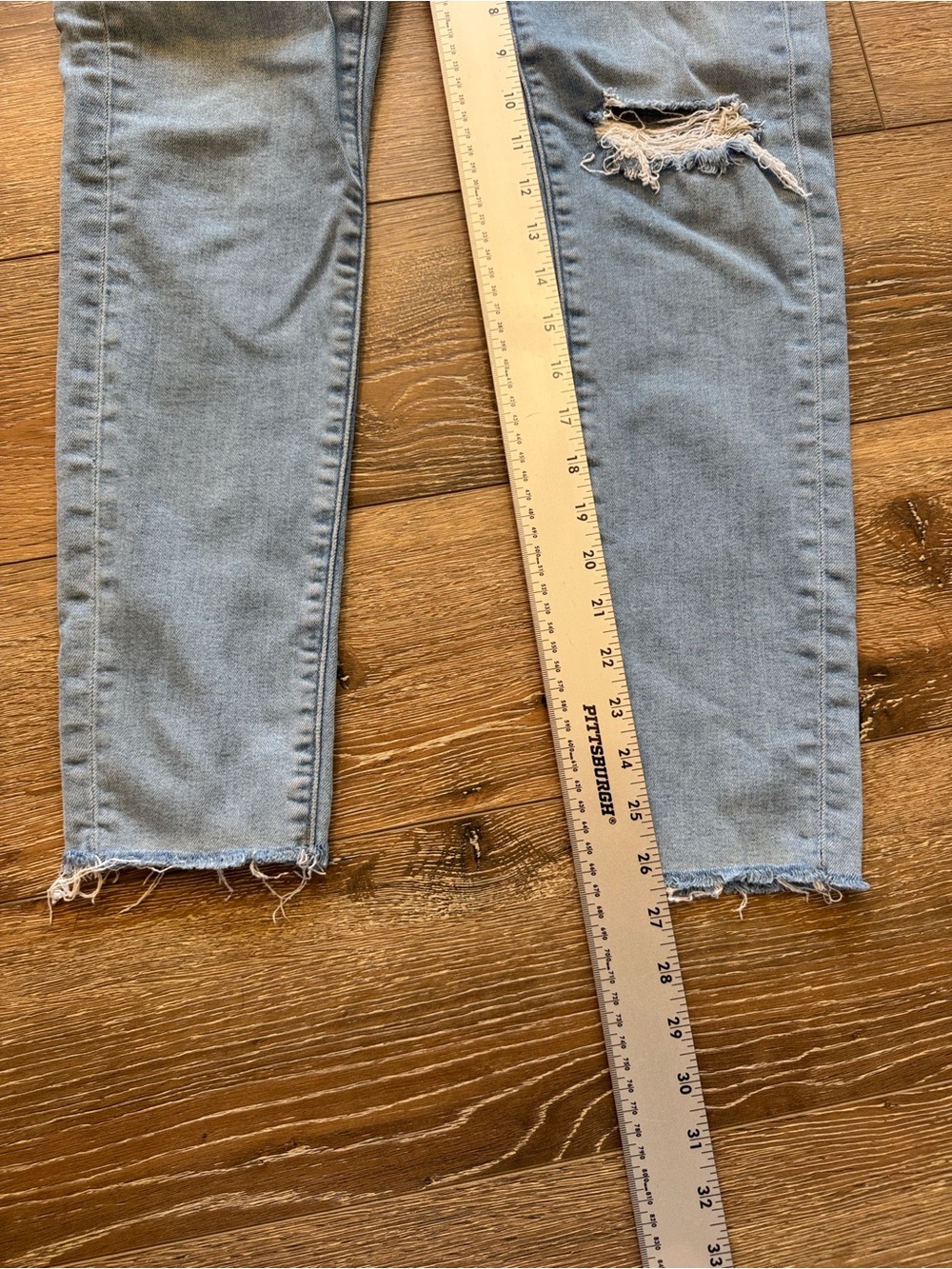 LOFT Light Blue High-Rise Distressed Skinny Jeans 27/4 - Picture 9 of 11